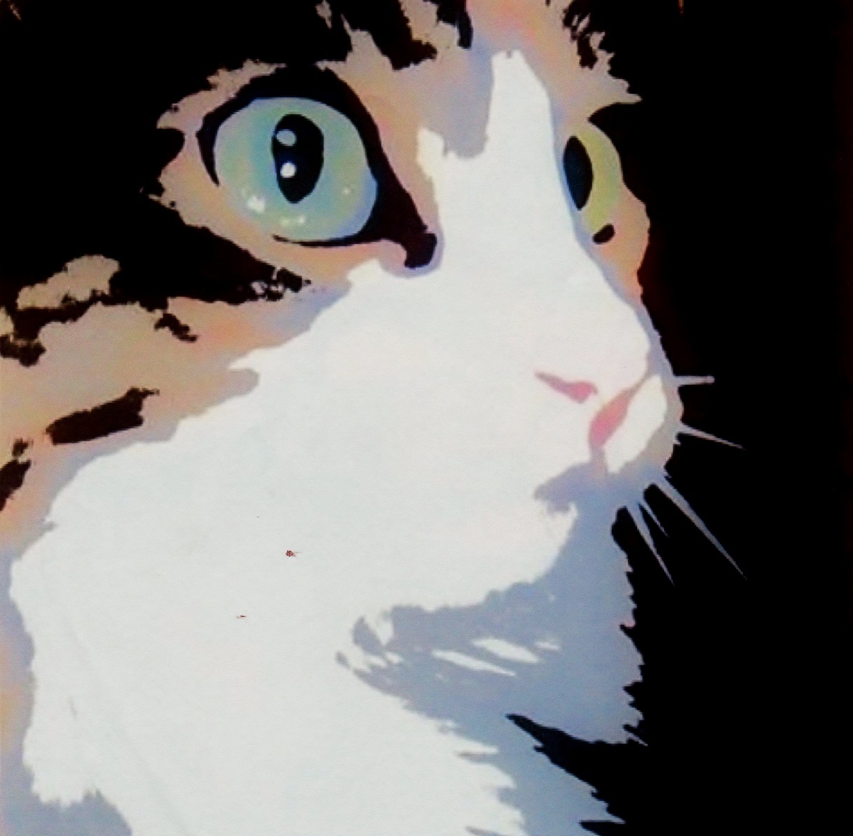 Painting of Nellie, our (late) Maine Coon.